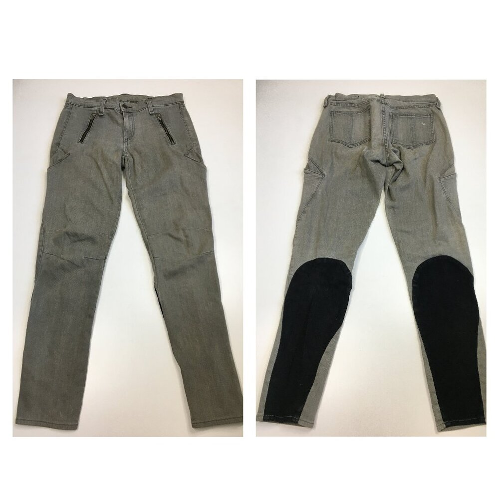 RAG & BONE Logo Hardware Gray Iron Wash Black Insert Zip Pockets Skinny Jeans